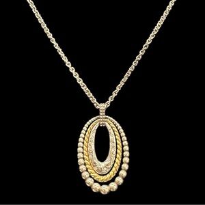 Brighton Two-Tone Oval Pendant Necklace